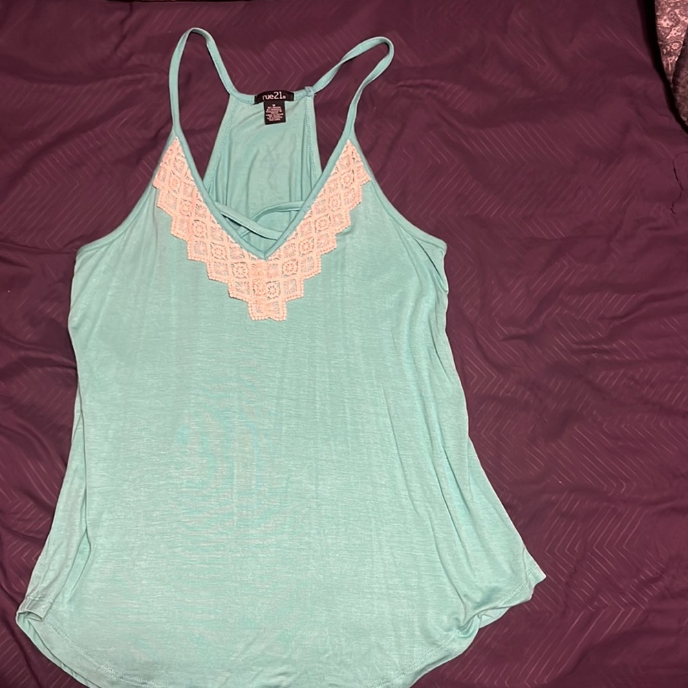 Rue 21 turquoise tank top size medium